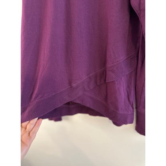 Athleta Womens Serenity Modal Purple Crossover Sweatshirt Athleisure Size Small - Picture 3 of 7